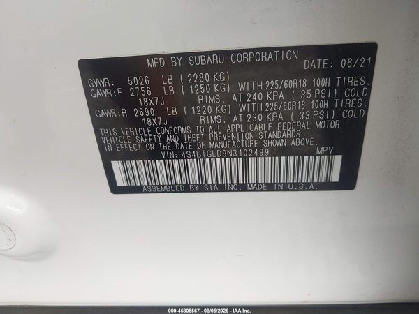 2022 SUBARU OUTBACK ONYX EDITION XT