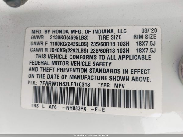 2020 HONDA CR-V 2WD EX-L