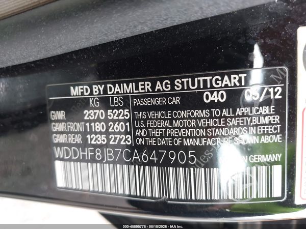 2012 MERCEDES-BENZ E 350 4MATIC