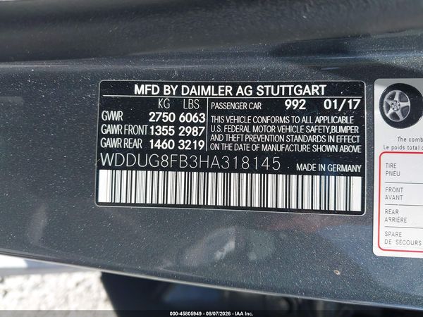 2017 MERCEDES-BENZ S 550 4MATIC