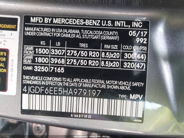 2017 MERCEDES-BENZ GLS 450 4MATIC