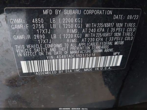 2024 SUBARU OUTBACK PREMIUM — I9