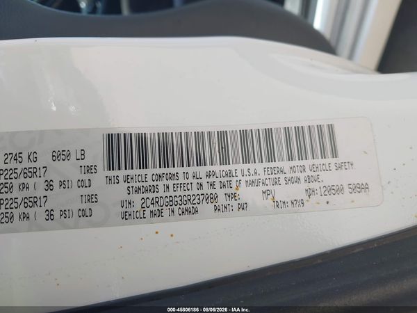 2016 DODGE GRAND CARAVAN SE PLUS — I9