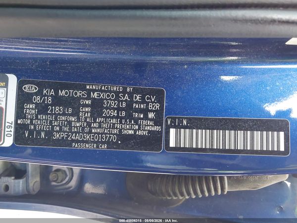 2019 KIA FORTE LXS