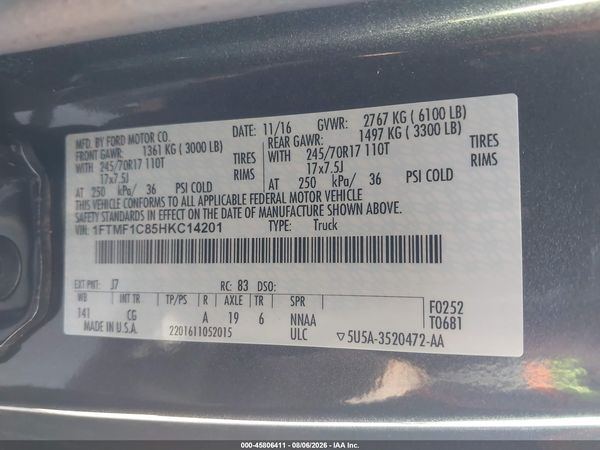 2017 FORD F-150 XL
