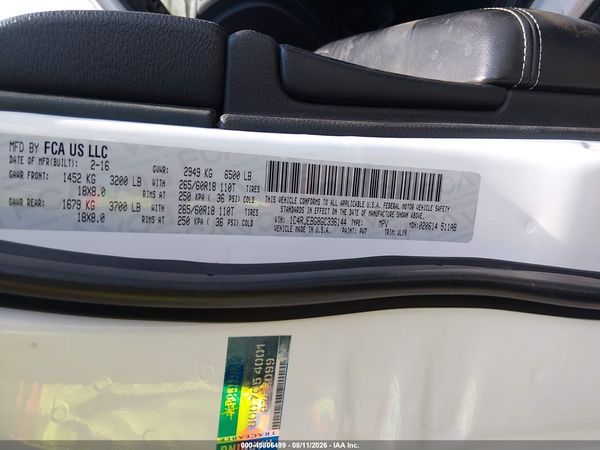 2016 JEEP GRAND CHEROKEE LIMITED