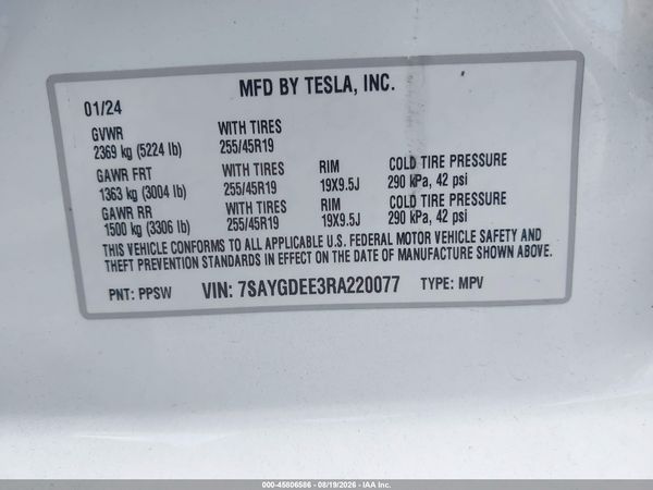 2024 TESLA MODEL Y