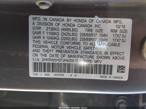 2018 HONDA CR-V LX