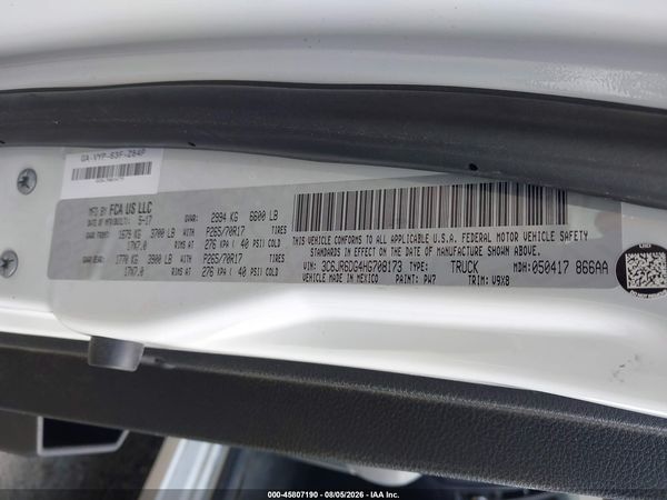 2017 RAM 1500 TRADESMAN  4X2 8' BOX