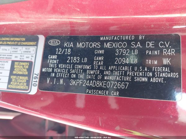 2019 KIA FORTE LXS