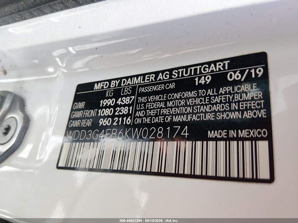 2019 MERCEDES-BENZ A 220 A220
