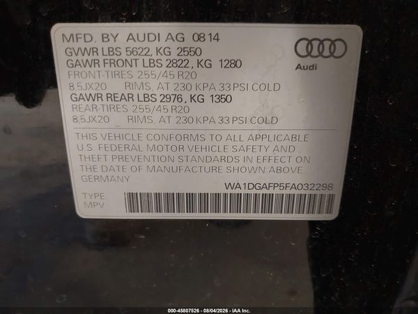 2015 AUDI Q5 3.0T PREMIUM PLUS