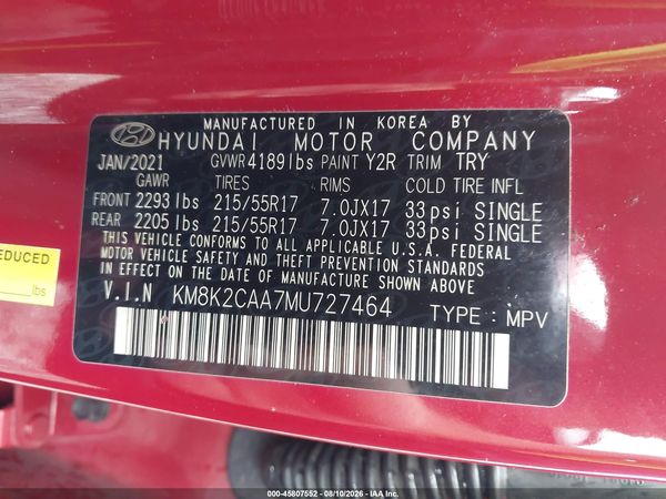2021 HYUNDAI KONA SEL