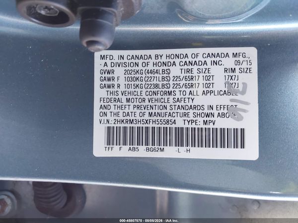 2015 HONDA CR-V EX