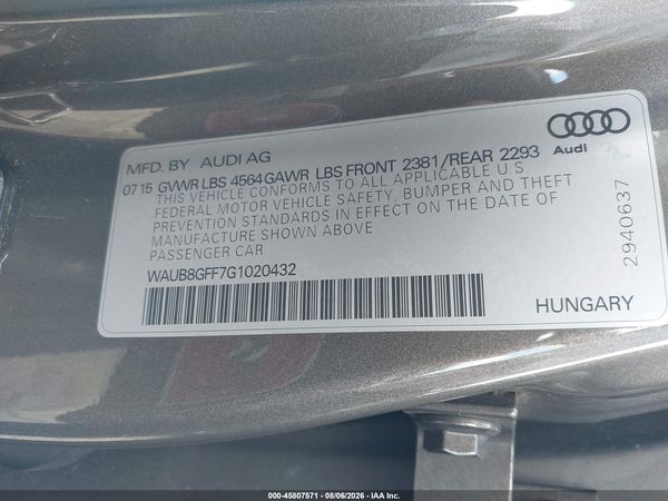 2016 AUDI A3 2.0T PREMIUM