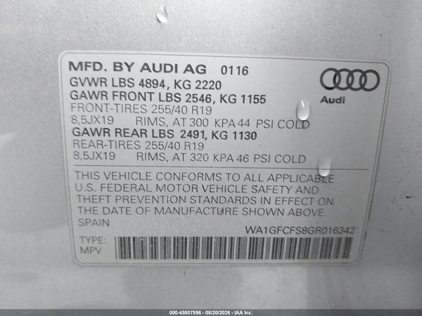 2016 AUDI Q3 2.0T PREMIUM PLUS