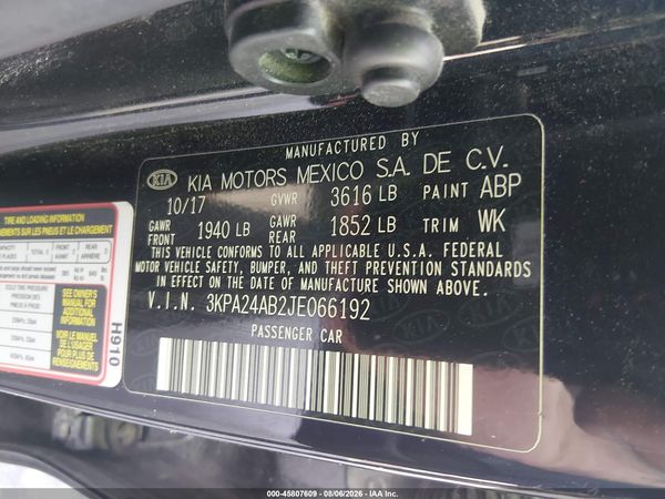 2018 KIA RIO LX