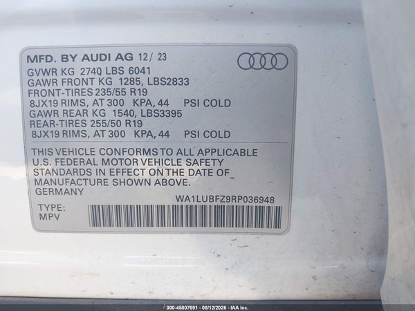 2024 AUDI Q4 E-TRON PREMIUM PLUS 55 QUATTRO