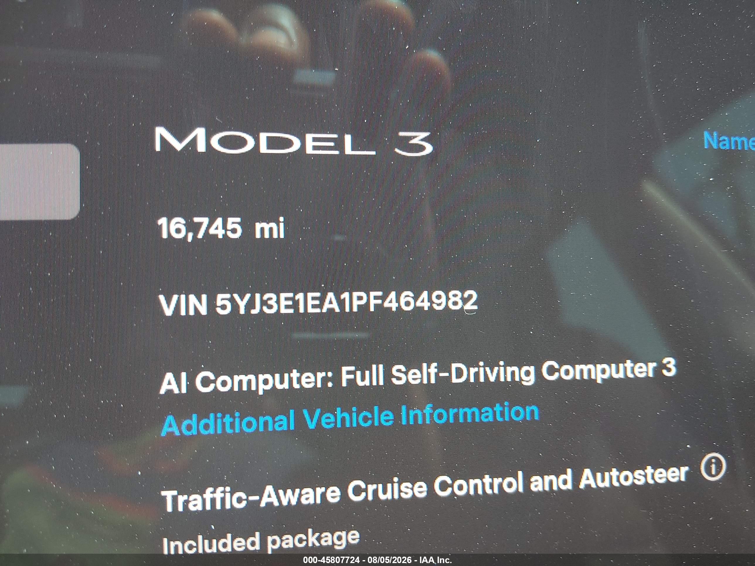 2023 TESLA MODEL 3 REAR-WHEEL DRIVE
