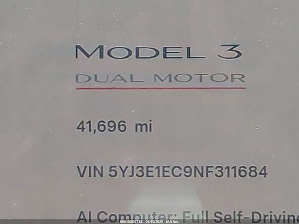 2022 TESLA MODEL 3