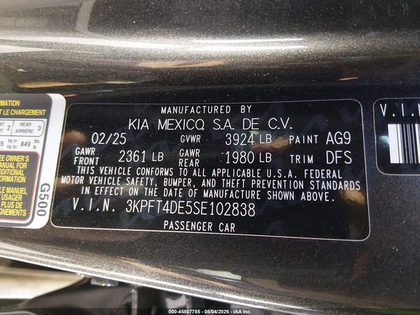 2025 KIA K4 LXS