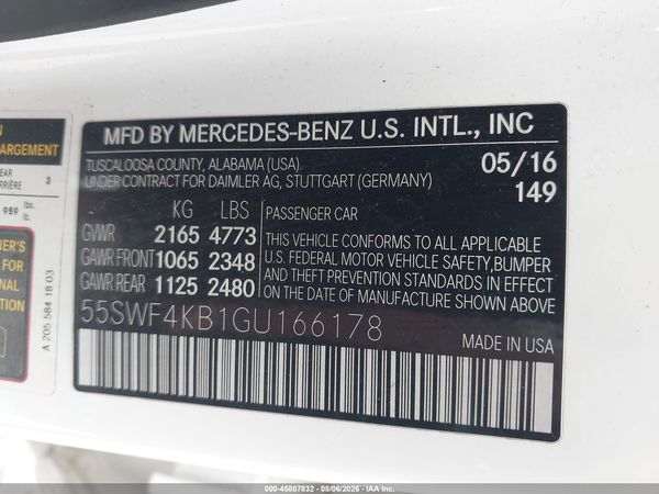 2016 MERCEDES-BENZ C 300 4MATIC