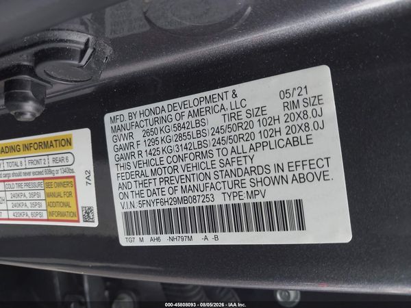 2021 HONDA PILOT AWD SPECIAL EDITION