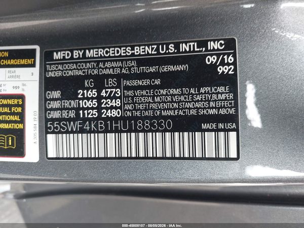 2017 MERCEDES-BENZ C 300 4MATIC