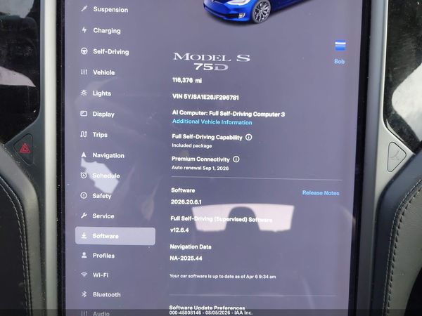 2018 TESLA MODEL S 100D/75D/P100D
