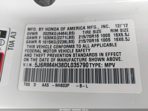 2013 HONDA CR-V LX