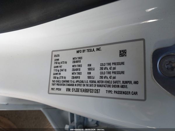 2025 TESLA MODEL 3