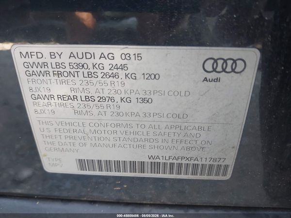 2015 AUDI Q5 2.0T PREMIUM