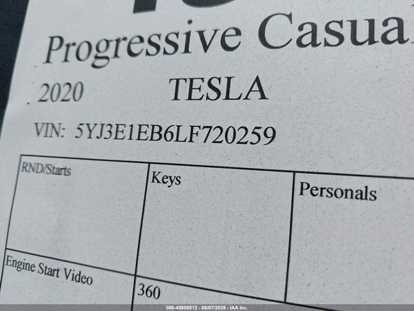 2020 TESLA MODEL 3
