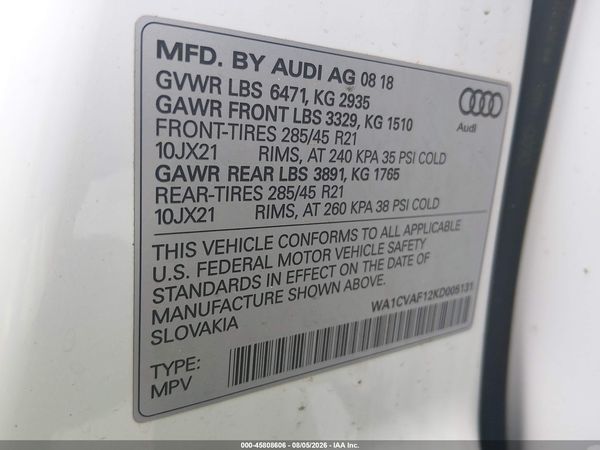 2019 AUDI Q8 55 PREMIUM