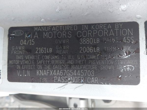 2016 KIA FORTE LX