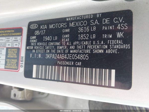 2018 KIA RIO LX