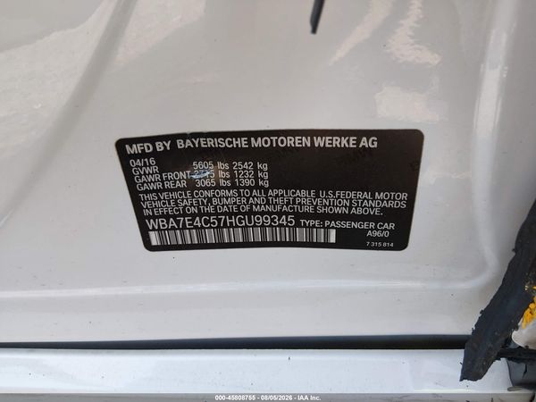 2017 BMW 740I XDRIVE
