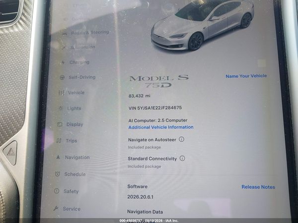 2018 TESLA MODEL S 100D/75D/P100D
