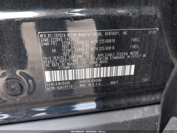 2020 TOYOTA RAV4 HYBRID LIMITED