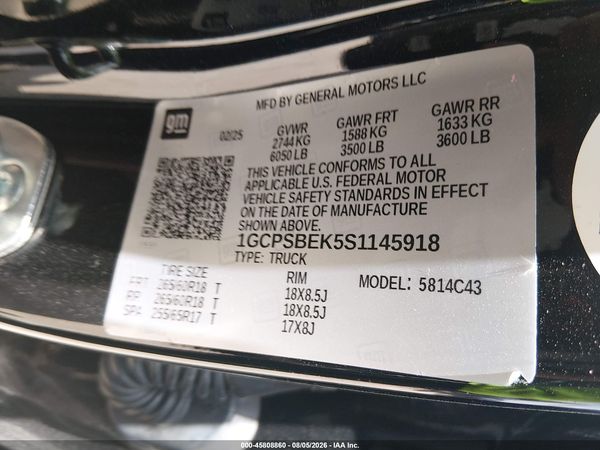 2025 CHEVROLET COLORADO 2WD WT — I9