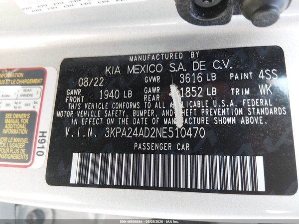 2022 KIA RIO LX