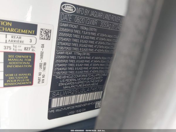 2020 LAND ROVER RANGE ROVER SPORT HSE MHEV