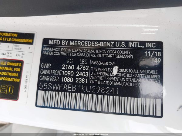 2019 MERCEDES-BENZ C 300 4MATIC