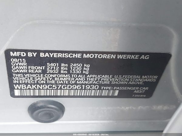2016 BMW 550I