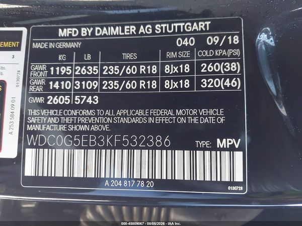2019 MERCEDES-BENZ GLC 350E 4MATIC