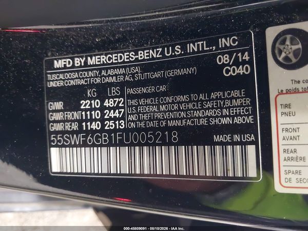 2015 MERCEDES-BENZ C 400 4MATIC