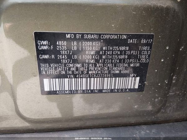 2018 SUBARU OUTBACK Touring+M/R+ES+NAV