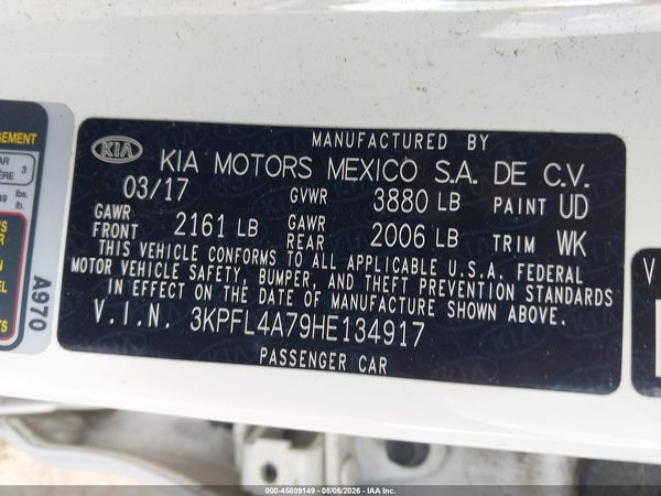 2017 KIA FORTE S