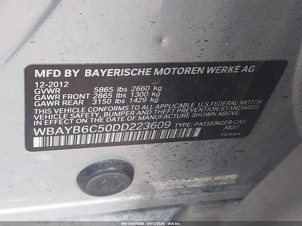 2013 BMW 750I XDRIVE