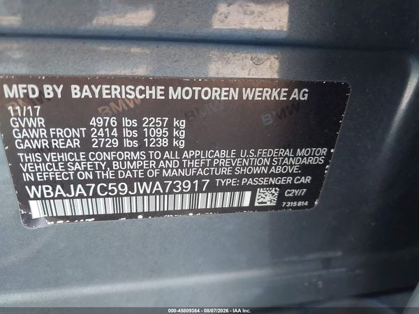 2018 BMW 530I XDRIVE